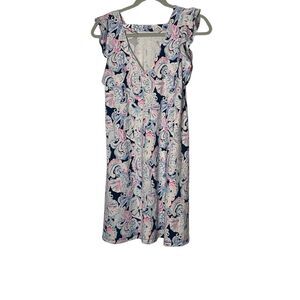 Lily Pulitzer Women’s Size Small Floral Dress Vneck Sleveless/xtra short sleeve